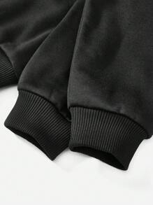 Cậu bé Tween In Địa lý áo có mũ Cái cổ Lót nhiệt Áo nỉ - màu đen - Xem 3