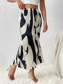 EMERY ROSE 圖案印花魚尾短裙