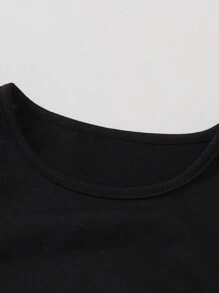 SHEIN Young Girl 3pcs Solid Round Neck Tee - Multicolor - View 4