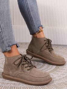 女性高踝&短靴 - 棕色 - 查看 3