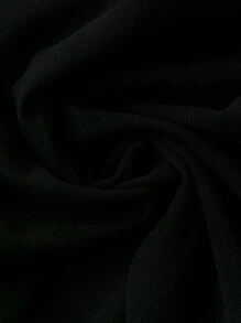 Celure Plus Solid Elastic Waist Straight Leg Pants - Black - View 5