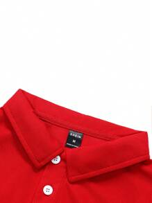 Manfinity Mode 男士撞色條紋飾邊POLO衫 - 藏蓝色 - 查看 7