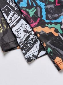 男士3入組圖文印花細身短褲 - 彩色 - 查看 3