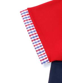 Manfinity Mode 男士撞色條紋飾邊POLO衫 - 藏蓝色 - 查看 6