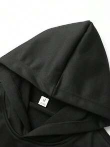 Manfinity EMRG Nam Lỏng lẻo phù hợp Lá thư In Hoodie Với Túi kangaroo - màu đen - Xem 4