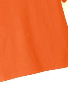 SHEIN Young Boy Gesture Print Tee Without Necklace - Orange - View 4