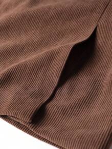 Manfinity Mode Men 1pc Peak Lapel Single Button Cord Blazer - Coffee Brown - View 7