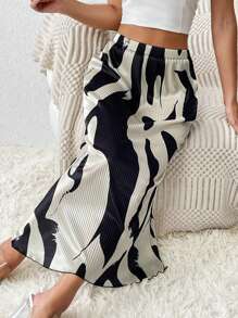 EMERY ROSE 圖案印花魚尾短裙