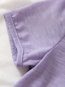 SHEIN Young Girl 3pcs Solid Round Neck Tee - Multicolor - View 7