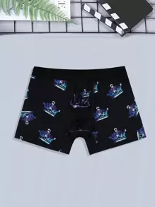 Men's Crown Printed Boxer Briefs - Multicolor - View 5