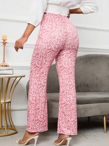 SHEIN Essnce In Toàn bộ Xù Quần ống loe - Hồng - Xem 3