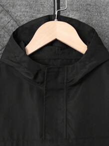 Teen Boy Letter Graphic Two Tone Hooded Jacket & Pants Chic Outfits For Autumn/Winter