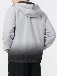 Manfinity Sport Corelite Men Gradient Zip Up Drawstring Hooded Sports Jacket Workout Tops