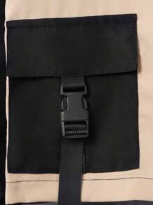 Teen Boy Letter Graphic Two Tone Hooded Jacket & Pants Chic Outfits For Autumn/Winter