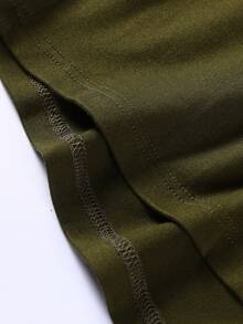 Men Letter Graphic Tape Waist Boxer Brief - Army Green - View 5