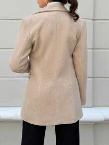 EURMUSE Double Breasted Lapel Collar Blazer - Camel - View 2