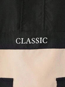 Teen Boy Letter Graphic Two Tone Hooded Jacket & Pants Chic Outfits For Autumn/Winter