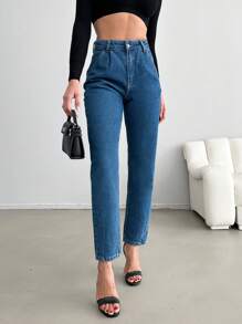 Vouw geplooid Momjeans