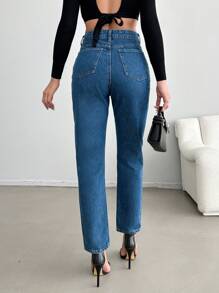 Vouw geplooid Momjeans