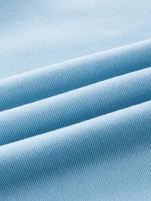 SHEIN EZwear Car & Letter Graphic Drawstring Thermal Lined Hoodie - Blue - View 3