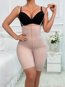 Hook And Eye Shapewear Bodysuit Without Liner - Apricot - View 5
