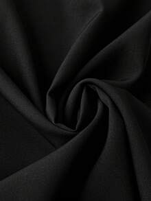 SHEIN Clasi Plus Contrast Panel Lantern Sleeve Blouse - Black - View 4