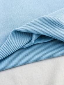 SHEIN EZwear Car & Letter Graphic Drawstring Thermal Lined Hoodie - Blue - View 7