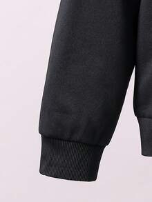 SHEIN Tween Boy Wings Print Hoodie & Sweatpants - Black - View 5