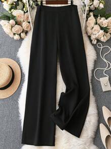 SHEIN LUNE Pantalones de pierna ancha unicolor