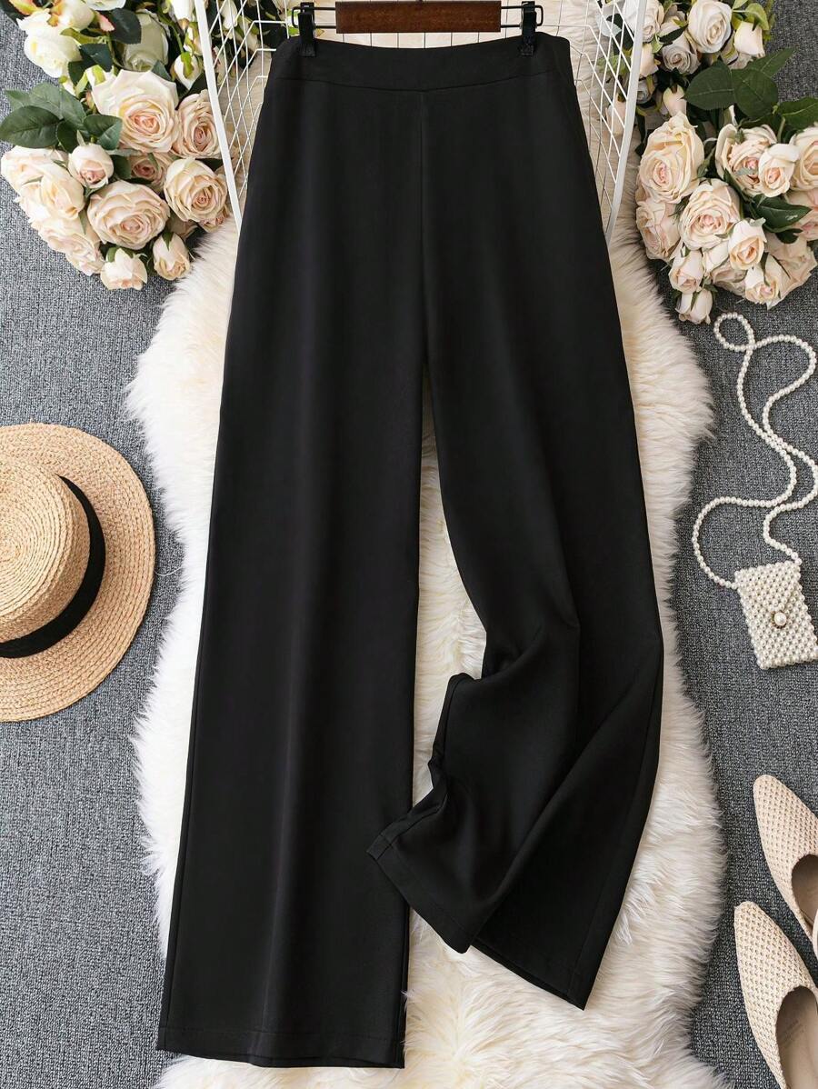 SHEIN LUNE Pantalones de pierna ancha unicolor