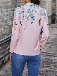 EMERY ROSE Camisa Con Estampado Floral Y Botones En La Parte Delantera - Multicolor - Ver 2