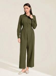 Mulvari Mono camisero unicolor con botón delantero