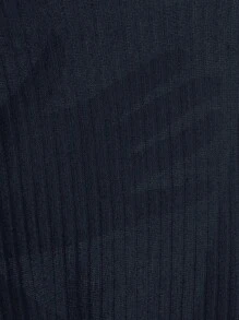 SHEIN Essnce 木耳邊條紋針織短款T恤 - 藏蓝色 - 查看 6