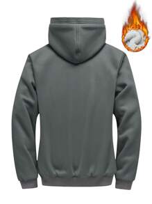 Manfinity Homme Men Zip-Up Thermal Lined Hooded Jacket - Dark Grey - View 2