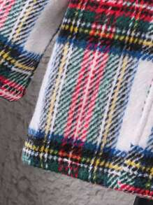 SHEIN 男小童格紋印花西裝領外套不帶T恤 - 紅色 - 查看 3