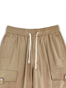 Manfinity EMRG Nam Eo dây rút Cargo Quần - Màu Khaki - Xem 7