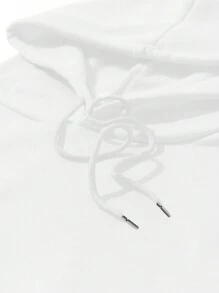 SHEIN LUNE 心形圖案落肩連帽衫