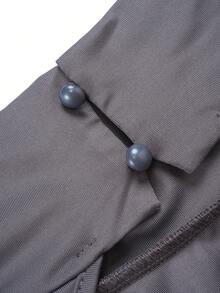 SHEIN ICON 高領露背短款背心和不對稱下擺半身裙 - 灰色 - 查看 6