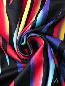 Calvaya 大碼滿版印花缺口領洋裝 - 彩色 - 查看 4