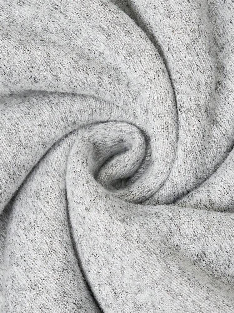 SHEIN LUNE Sudadera térmica de un solo color, parte superior de manga larga tipo sudadera para otoño - Gris - Ver 5