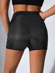 Allurite Cao eo Kim sa Quần short - màu đen - Xem 2