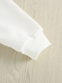 聖誕樹和標語圖案落肩運動衫 - 白色 - 查看 5