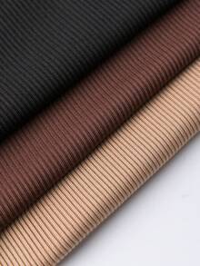 SHEIN Unity 3 piezas Shorts biker unicolor tejido de canalé - Multicolor - Ver 4