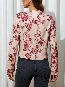 SHEIN Clasi Cazadora con estampado floral con parte delantera abierta
