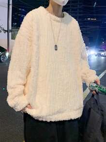 Manfinity Hypemode Nam Chất rắn Thả vai 	
Fuzzy Áo chui đầu - trắng - Xem 3