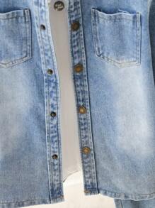 Tween Boy 1pc Dual Pocket Denim Shirt & 1pc Jeans