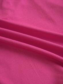 SHEIN LUNE Cut Out Front Crop Tee - Hot Pink - View 5