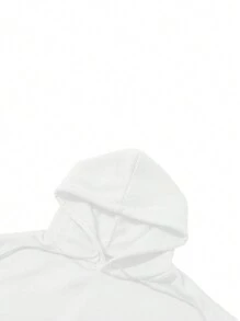 SHEIN LUNE 心形圖案落肩連帽衫