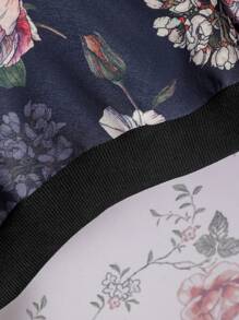 Baby Girl Floral Print Sweatshirt & Skirt - Black - View 5