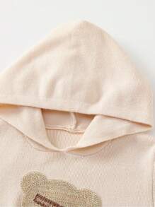 男小童熊圖案連帽套頭毛衣和針織褲